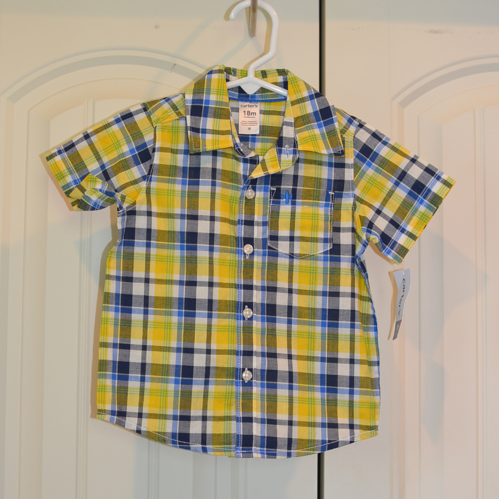 Carters button down plaid shirt NEW